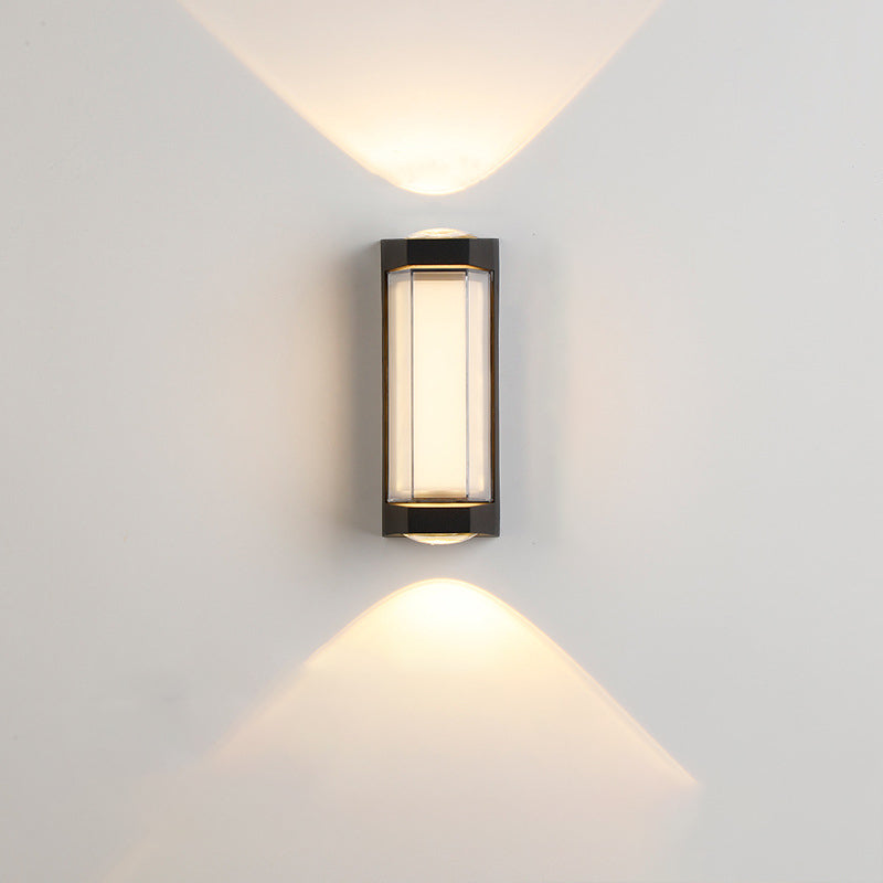 Modern Simplicity Rectangle Round Diamond PC Aluminum LED Wall Sconce Lamp For Garden | Bowlift