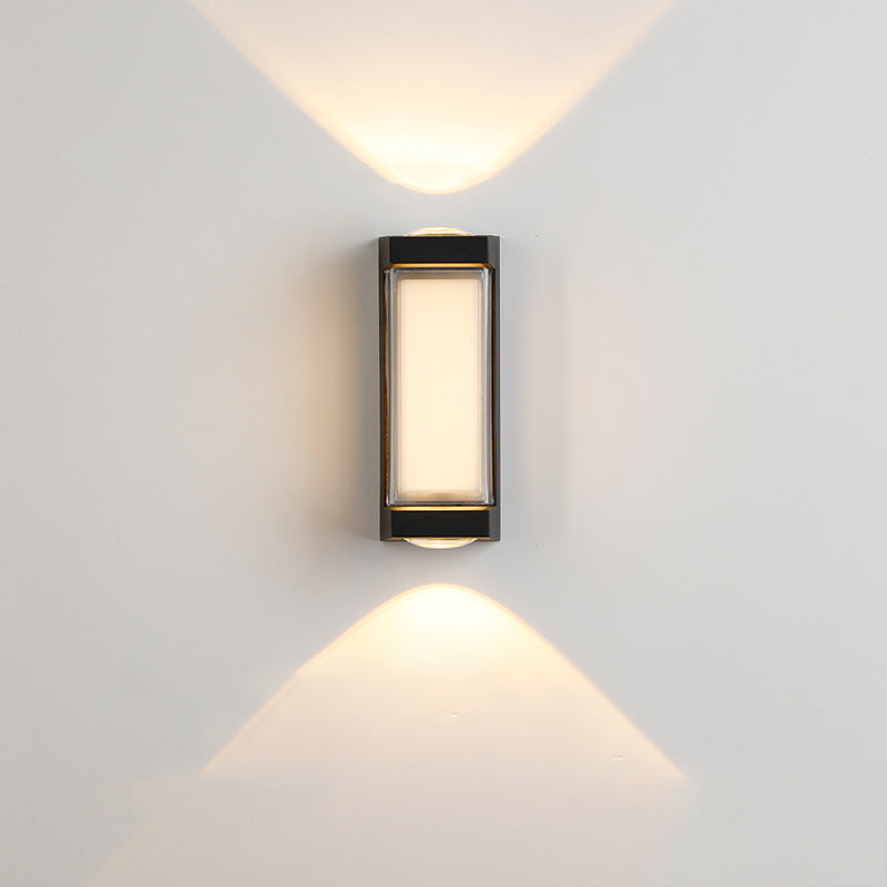Modern Simplicity Rectangle Round Diamond PC Aluminum LED Wall Sconce Lamp For Garden | Bowlift