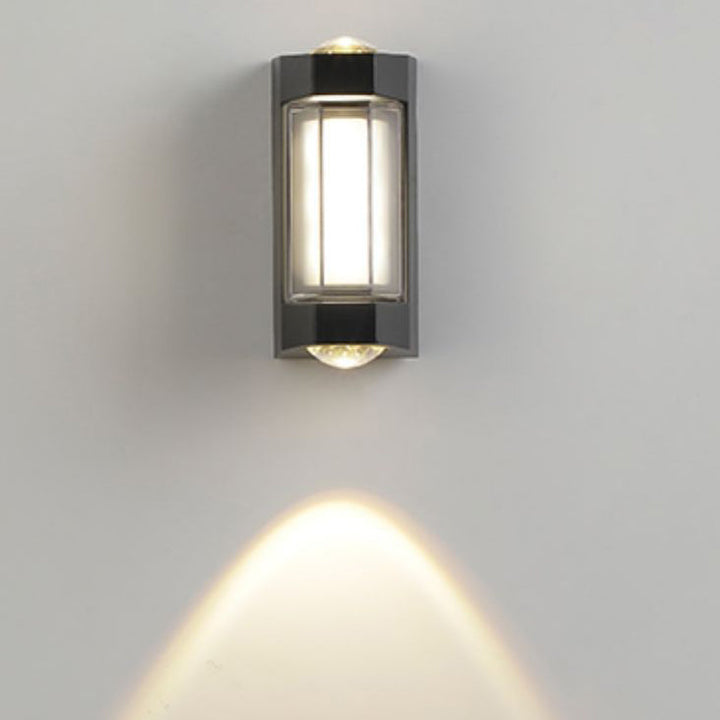 Modern Simplicity Rectangle Round Diamond PC Aluminum LED Wall Sconce Lamp For Garden | Bowlift