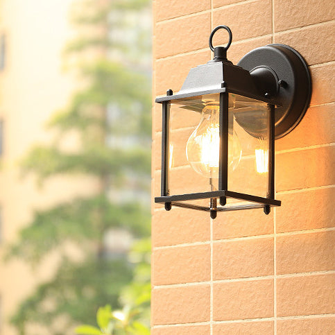 Modern Minimalist Square Rectangle Round Glass Aluminum 1-Light Wall Sconce Lamp For Garden | Bowlift