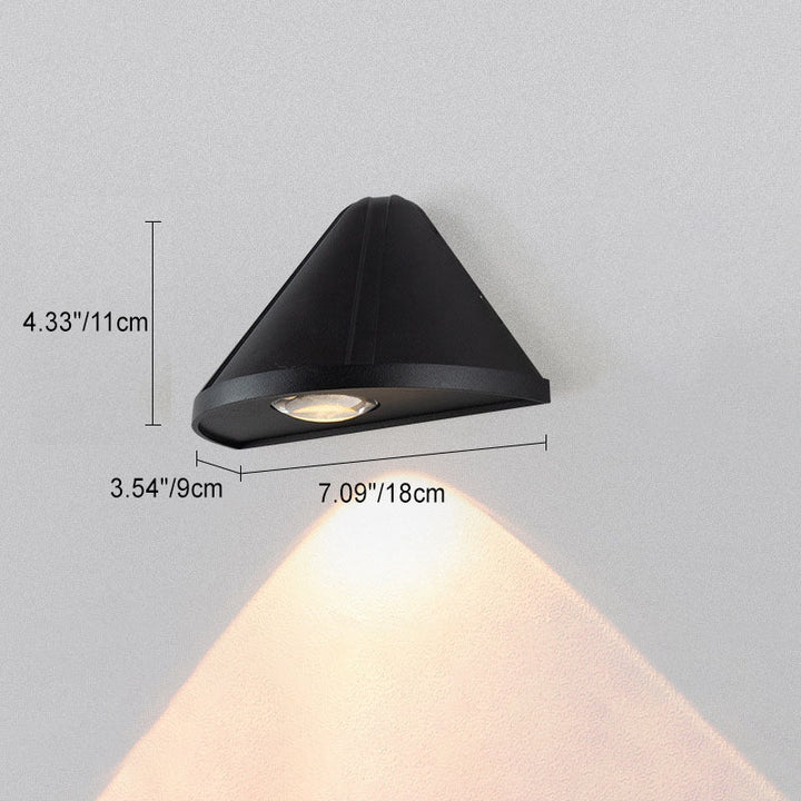 Modern Minimalist Triangle Waterproof Lens Aluminum LED Wall Sconce Lamp For Outdoor Patio | Bowlift