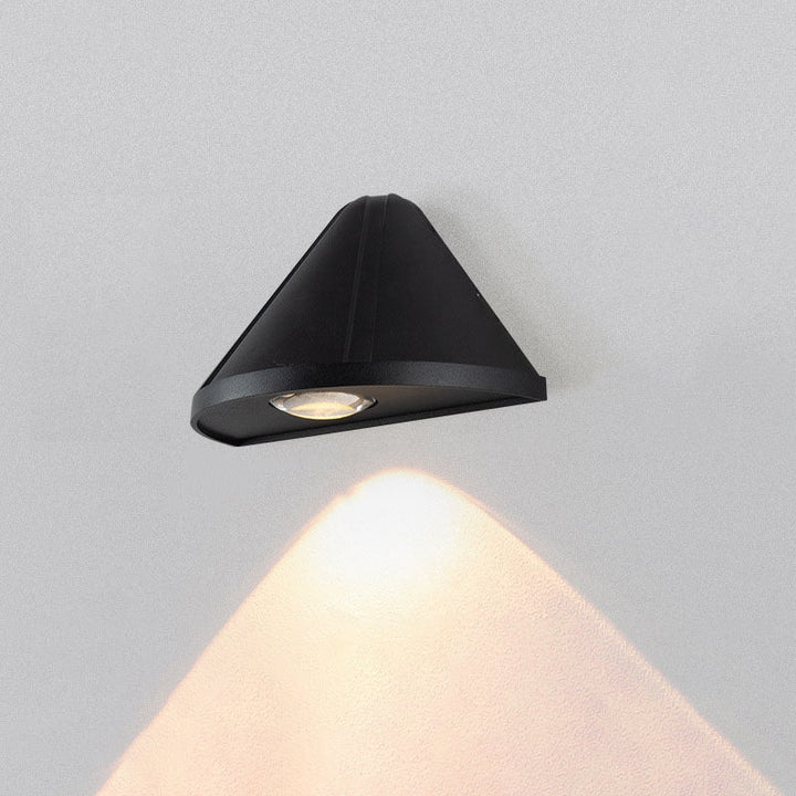 Modern Minimalist Triangle Waterproof Lens Aluminum LED Wall Sconce Lamp For Outdoor Patio | Bowlift