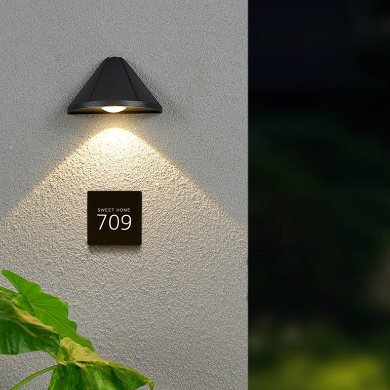 Modern Minimalist Triangle Waterproof Lens Aluminum LED Wall Sconce Lamp For Outdoor Patio | Bowlift