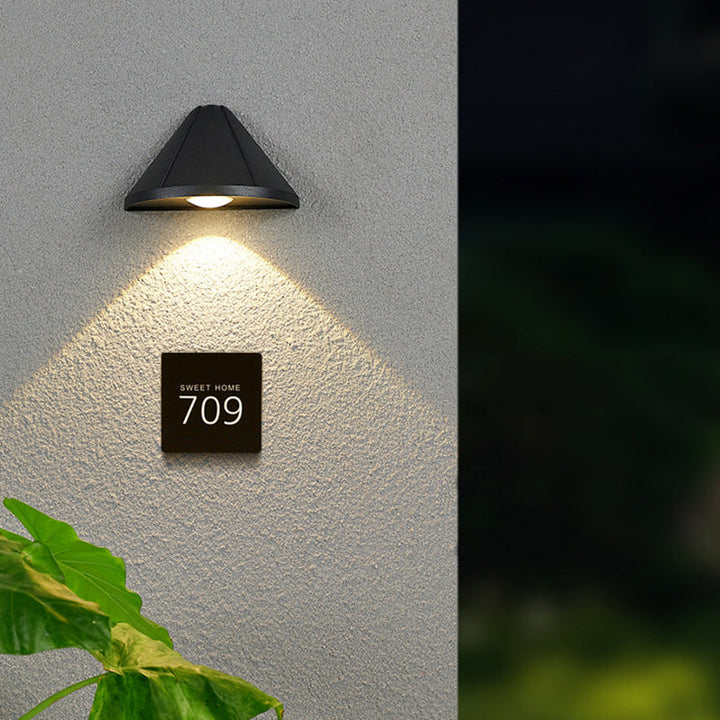 Modern Minimalist Triangle Waterproof Lens Aluminum LED Wall Sconce Lamp For Outdoor Patio | Bowlift