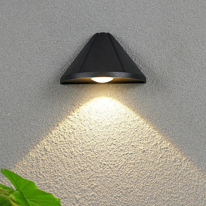 Modern Minimalist Triangle Waterproof Lens Aluminum LED Wall Sconce Lamp For Outdoor Patio | Bowlift