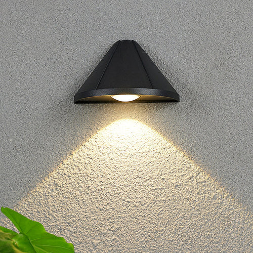 Modern Minimalist Triangle Waterproof Lens Aluminum LED Wall Sconce Lamp For Outdoor Patio | Bowlift