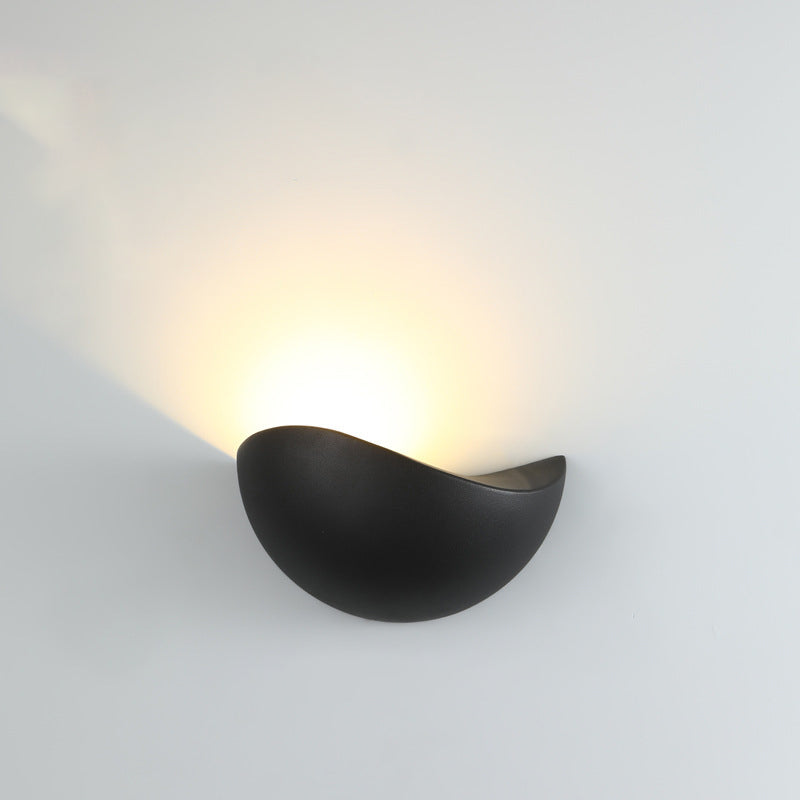 Modern Minimalist Triangle Bird's Nest Half Circle Waterproof Aluminum LED Wall Sconce Lamp For Outdoor Patio | Bowlift