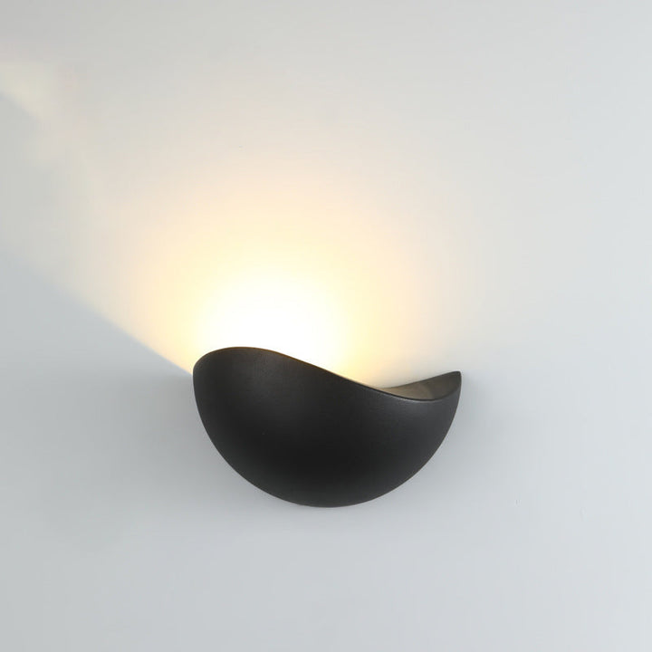 Modern Minimalist Triangle Bird's Nest Half Circle Waterproof Aluminum LED Wall Sconce Lamp For Outdoor Patio | Bowlift