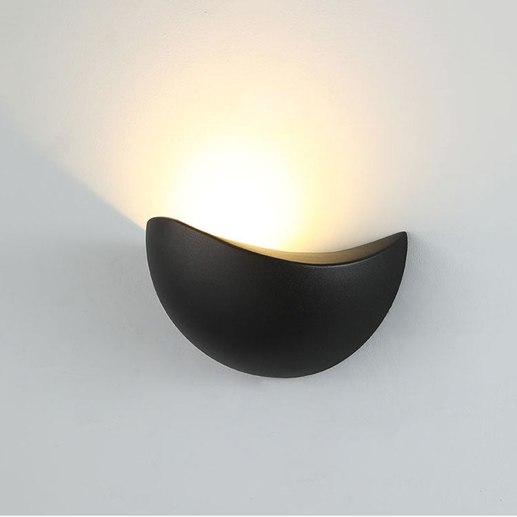 Modern Minimalist Triangle Bird's Nest Half Circle Waterproof Aluminum LED Wall Sconce Lamp For Outdoor Patio | Bowlift