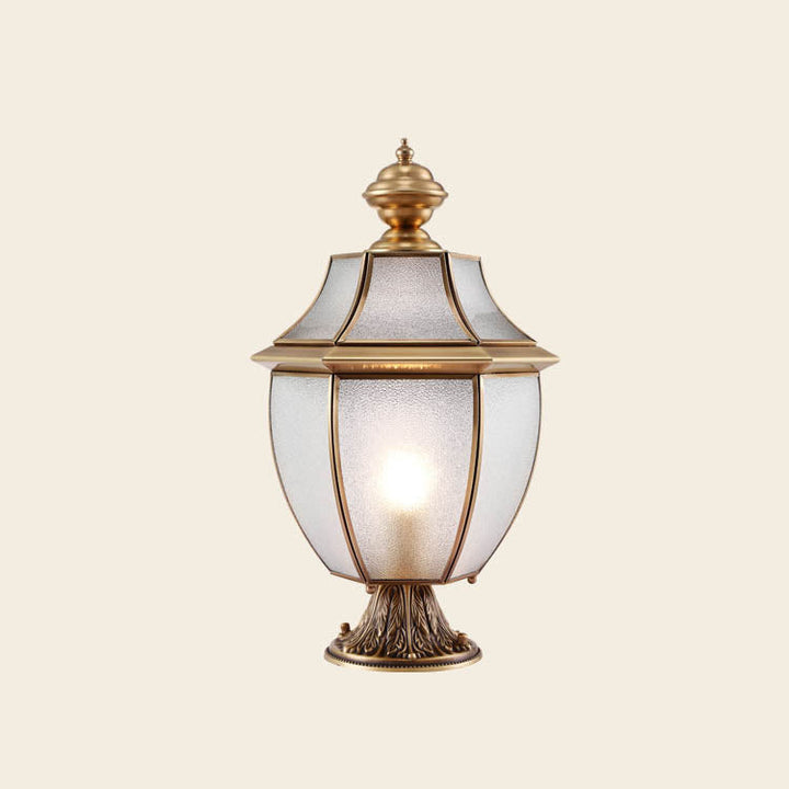 Contemporary Scandinavian Hexagonal Bell Glass Brass 1-Light Outdoor Light For Outdoor Patio | Bowlift