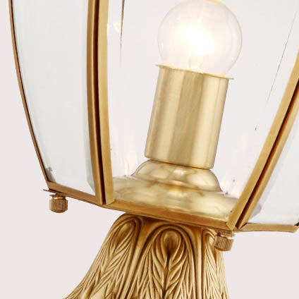 Contemporary Scandinavian Hexagonal Bell Glass Brass 1-Light Outdoor Light For Outdoor Patio | Bowlift