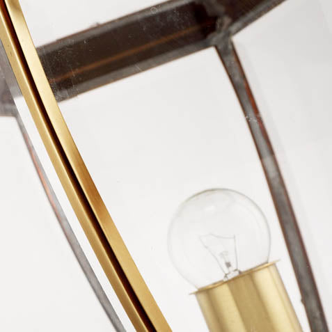 Contemporary Scandinavian Hexagonal Bell Glass Brass 1-Light Outdoor Light For Outdoor Patio | Bowlift