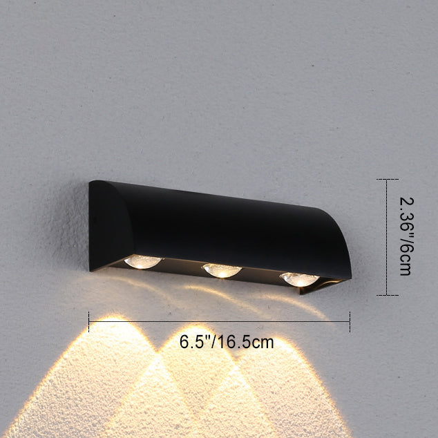 Modern Simplicity Waterproof Arched Cylindrical Aluminium PC LED Wall Sconce Lamp For Outdoor Patio | Bowlift