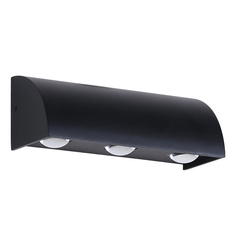 Modern Simplicity Waterproof Arched Cylindrical Aluminium PC LED Wall Sconce Lamp For Outdoor Patio | Bowlift