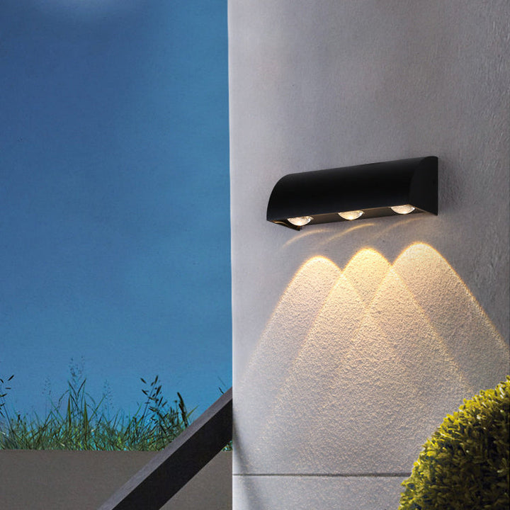 Modern Simplicity Waterproof Arched Cylindrical Aluminium PC LED Wall Sconce Lamp For Outdoor Patio | Bowlift