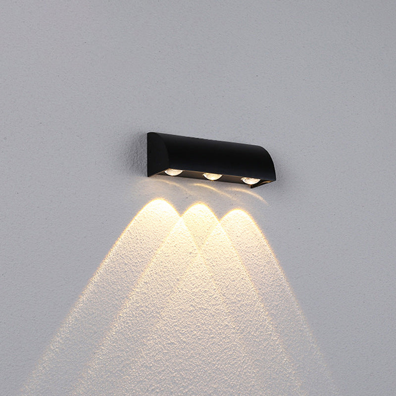 Modern Simplicity Waterproof Arched Cylindrical Aluminium PC LED Wall Sconce Lamp For Outdoor Patio | Bowlift