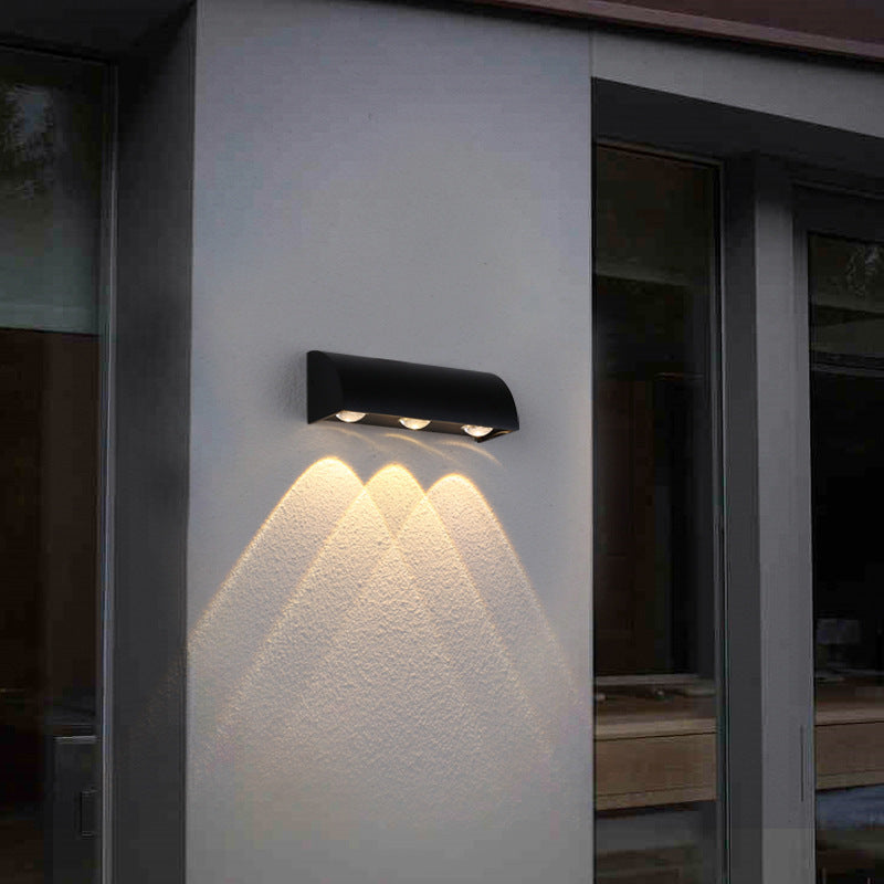 Modern Simplicity Waterproof Arched Cylindrical Aluminium PC LED Wall Sconce Lamp For Outdoor Patio | Bowlift