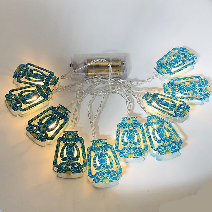 BowLift | Contemporary Boho Iron Lantern Teardrop Star LED String Lights Outdoor Lighting For Garden
