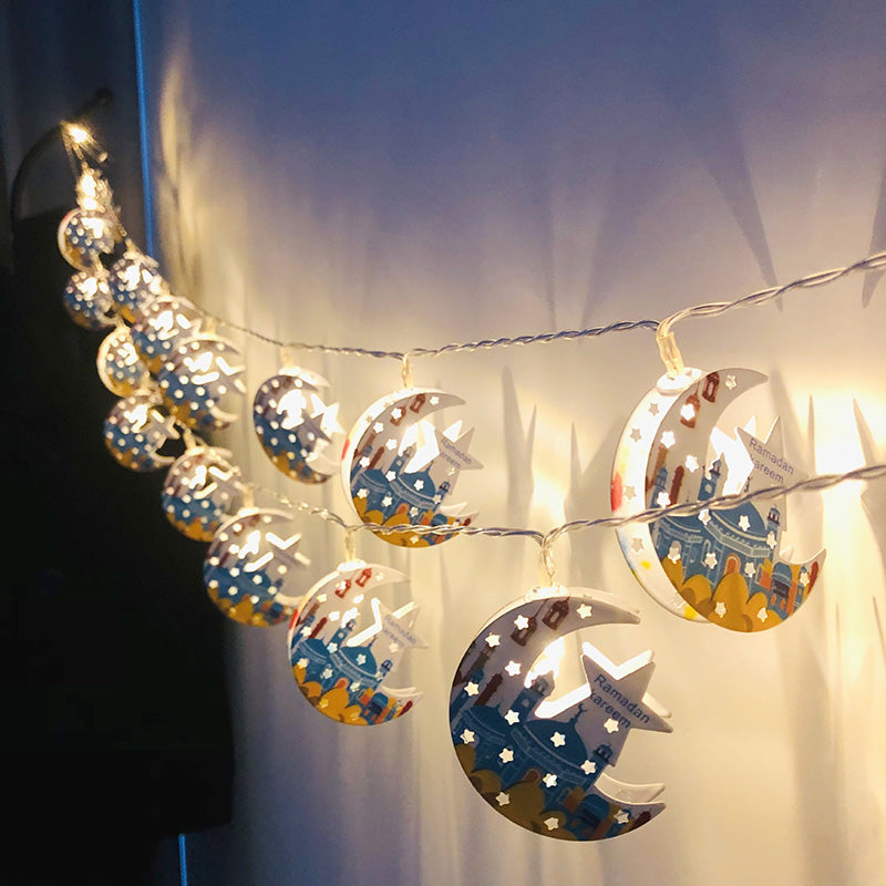 BowLift | Contemporary Boho Iron Lantern Teardrop Star LED String Lights Outdoor Lighting For Garden