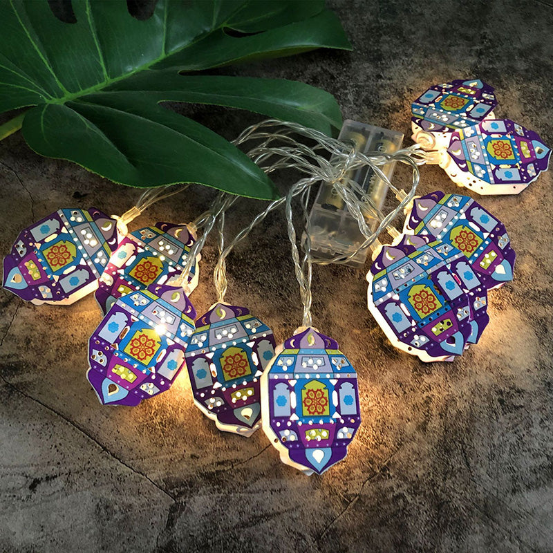 BowLift | Contemporary Boho Iron Lantern Teardrop Star LED String Lights Outdoor Lighting For Garden