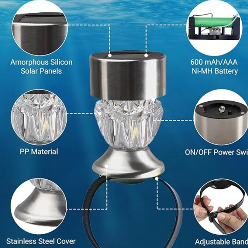 Modern Simplicity Solar Waterproof PP Stainless Steel Diamond Cylinder LED Landscape Lighting Outdoor Light For Garden | Bowlift