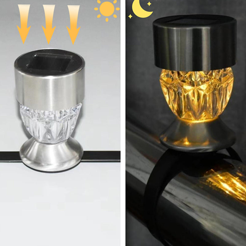 Modern Simplicity Solar Waterproof PP Stainless Steel Diamond Cylinder LED Landscape Lighting Outdoor Light For Garden | Bowlift
