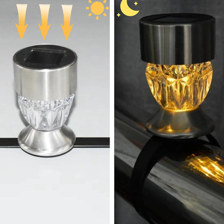 Modern Simplicity Solar Waterproof PP Stainless Steel Diamond Cylinder LED Landscape Lighting Outdoor Light For Garden | Bowlift