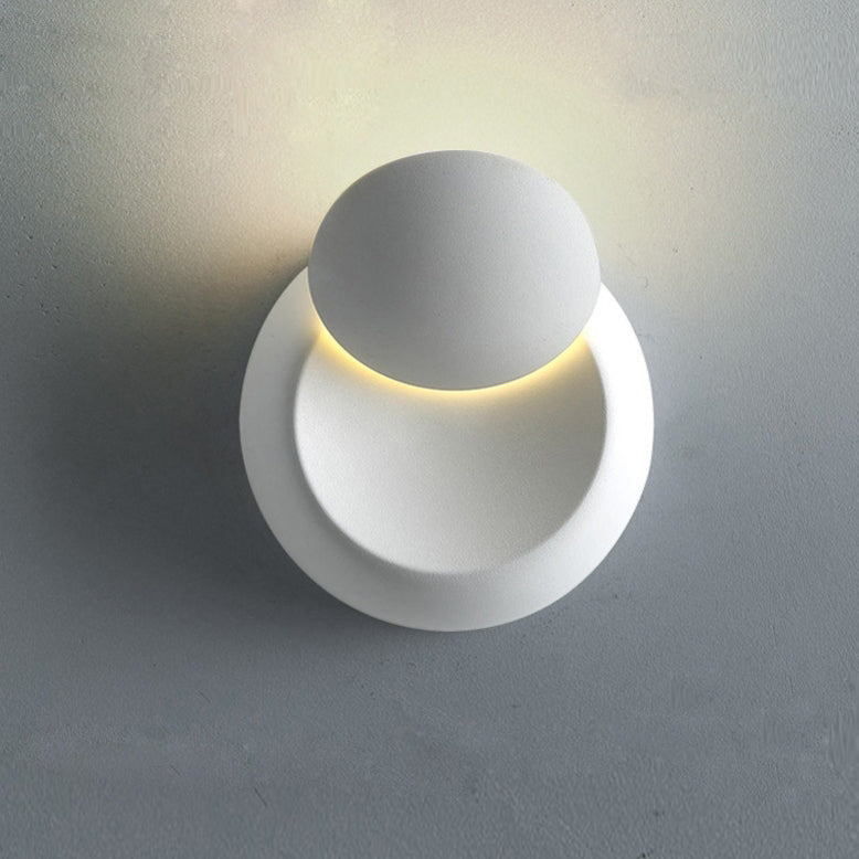 BowLift | Contemporary Nordic Iron Round Eclipse Rotatable LED Wall Light for Nightstand