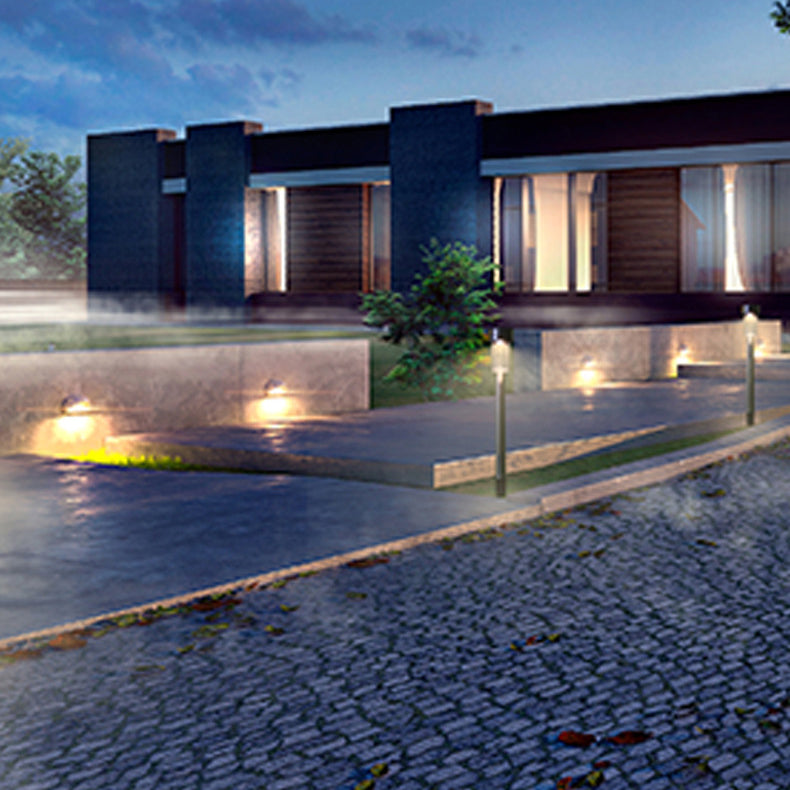 BowLift | Modern simplicity solar waterproof stainless steel cylinder LED landscape lighting outdoor light for the garden