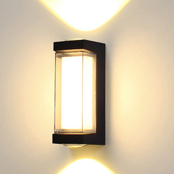 Modern Simplicity Waterproof Aluminum PC Cylinder Cuboid LED Wall Sconce Lamp For Outdoor Patio | Bowlift