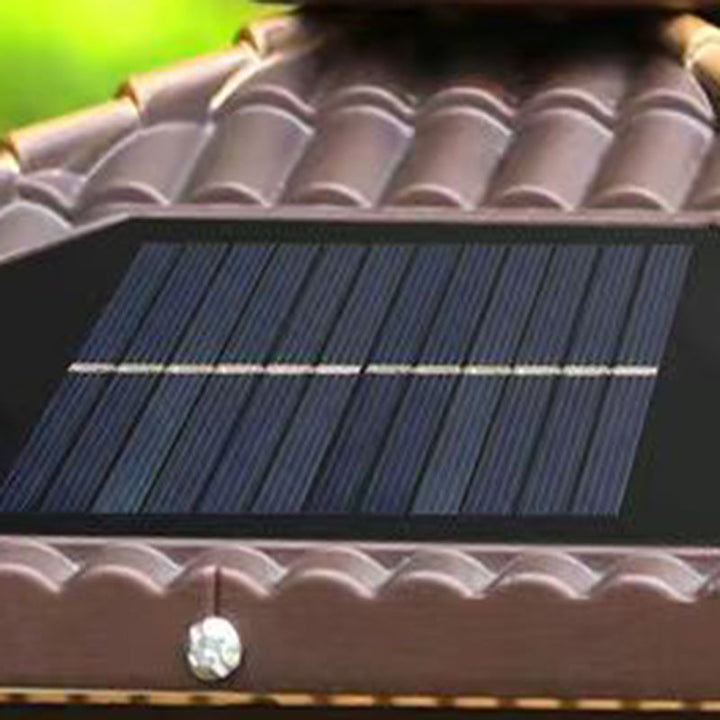 Traditional Chinese Solar Waterproof Aluminum PC Glass Pine Tree Square Cylinder LED Landscape Lighting Outdoor Light For Outdoor Patio | Bowlift