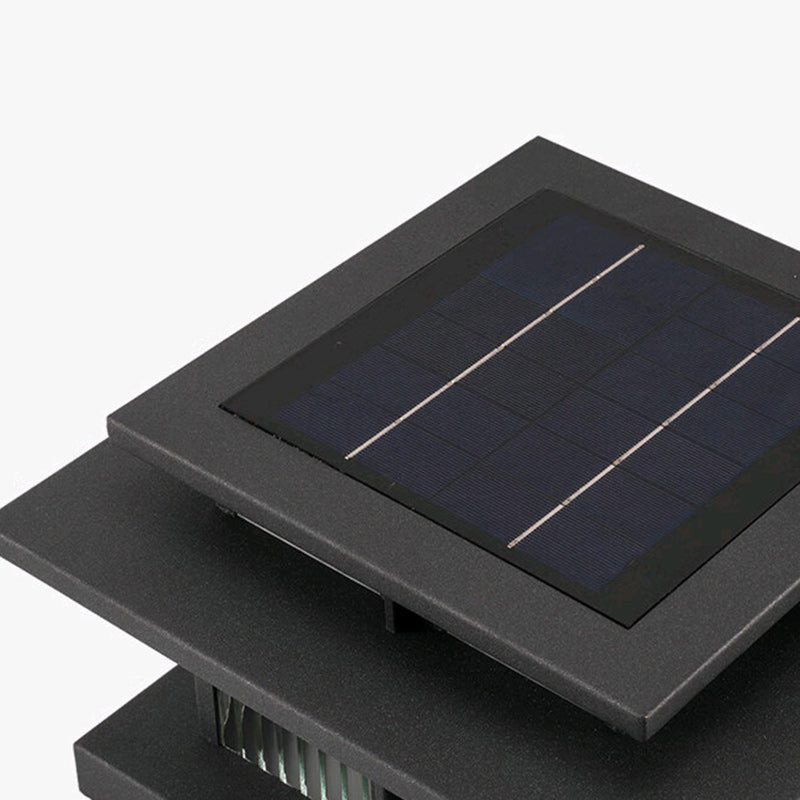 Modern Minimalist Solar Waterproof Square Cylinder Aluminum Alloy Glass LED Landscape Lighting Outdoor Light For Outdoor Patio | Bowlift