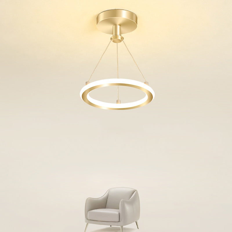 BowLift | Contemporary Nordic Round Metal Silica LED Semi-Flush Mount Ceiling Light for Corridor