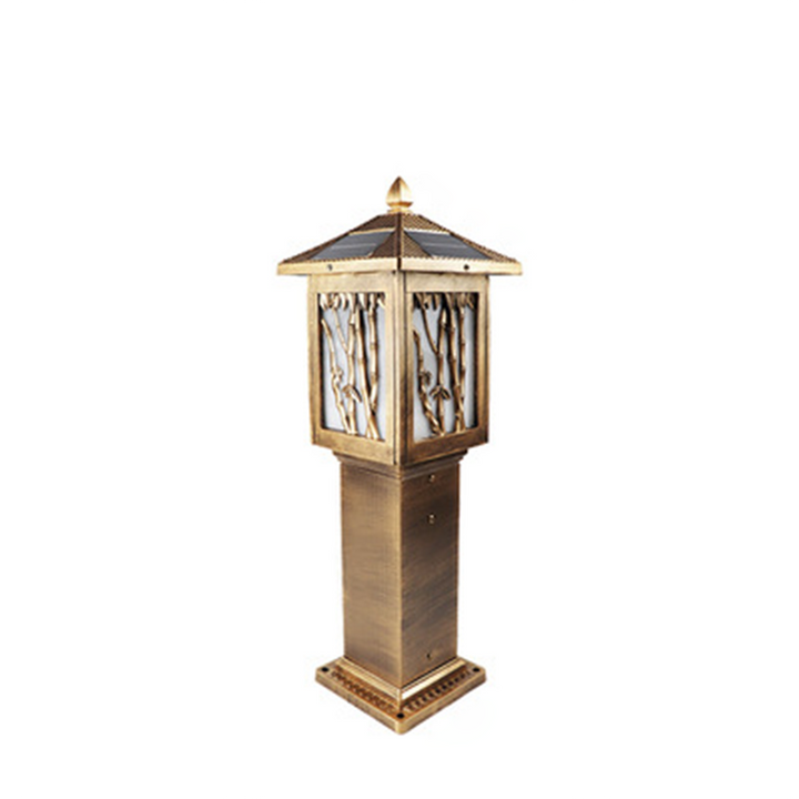 Traditional European Solar Waterproof Aluminum Cylinder Bamboo 1-Light Landscape Lighting Outdoor Light For Garden | Bowlift