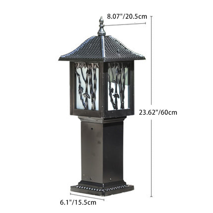 Traditional European Solar Waterproof Aluminum Cylinder Bamboo 1-Light Landscape Lighting Outdoor Light For Garden | Bowlift