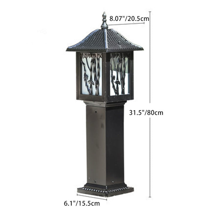 Traditional European Solar Waterproof Aluminum Cylinder Bamboo 1-Light Landscape Lighting Outdoor Light For Garden | Bowlift