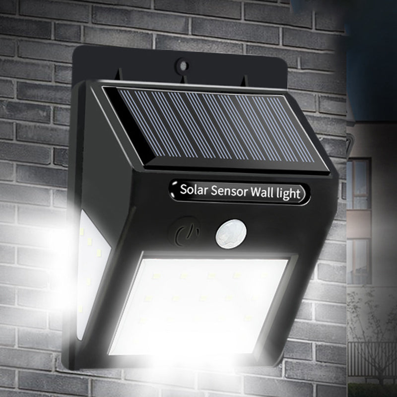 Modern Simplicity Solar Waterproof Motion Sensor ABS Rectangular LED Wall Sconce Lamp For Outdoor Patio | Bowlift
