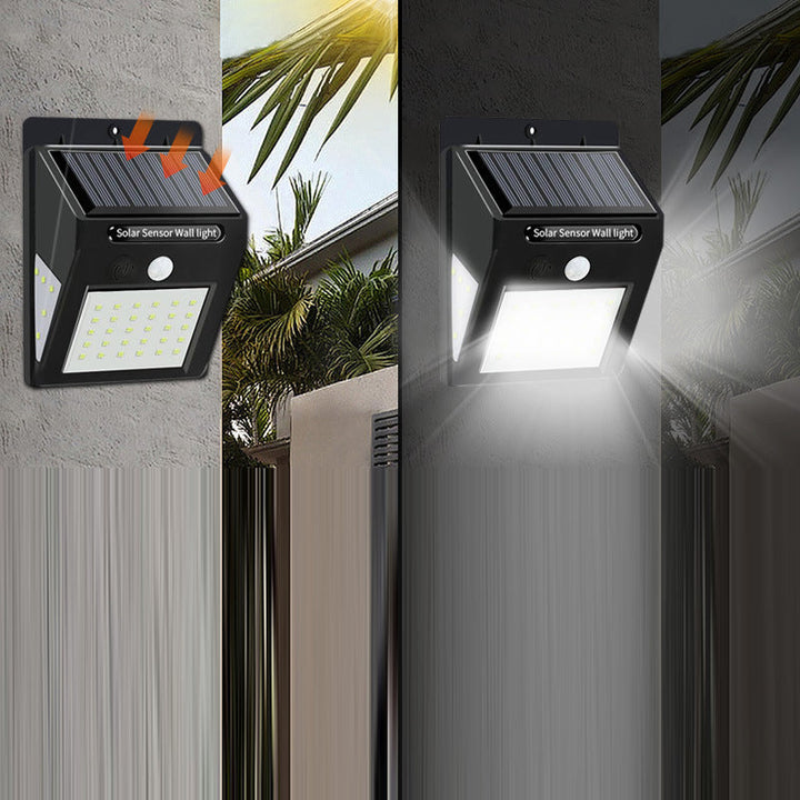 Modern Simplicity Solar Waterproof Motion Sensor ABS Rectangular LED Wall Sconce Lamp For Outdoor Patio | Bowlift