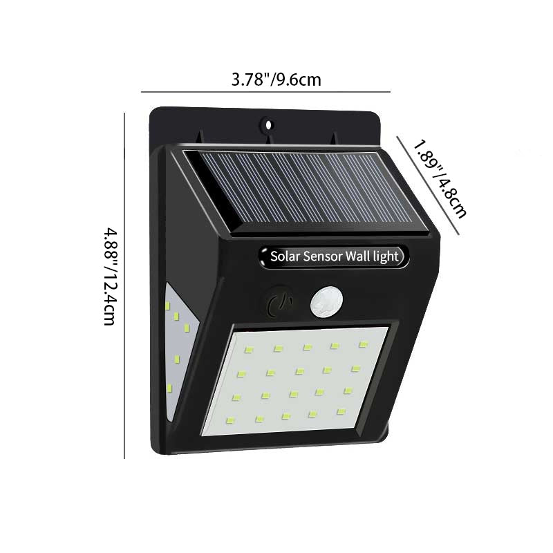 Modern Simplicity Solar Waterproof Motion Sensor ABS Rectangular LED Wall Sconce Lamp For Outdoor Patio | Bowlift