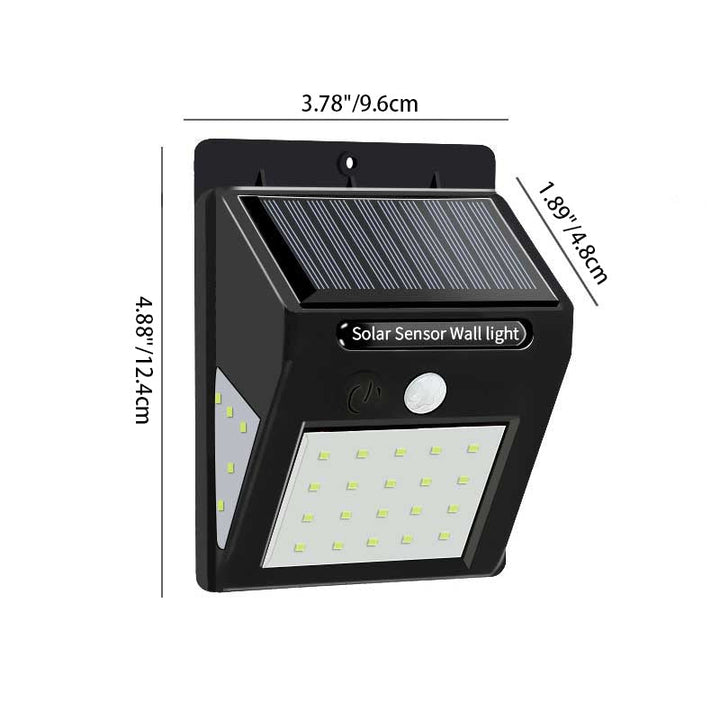Modern Simplicity Solar Waterproof Motion Sensor ABS Rectangular LED Wall Sconce Lamp For Outdoor Patio | Bowlift