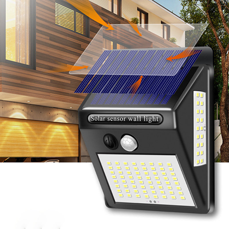 Modern Simplicity Solar Waterproof Motion Sensor ABS Rectangular LED Wall Sconce Lamp For Outdoor Patio | Bowlift
