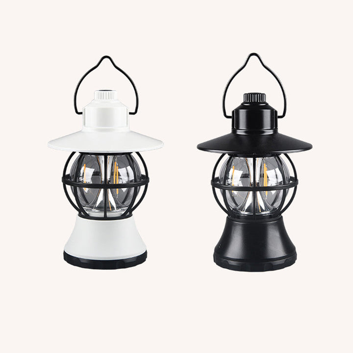 Contemporary Retro Waterproof Rechargeable/Battery ABS PS PP Steel Lantern Hanging LED Table Lamp Outdoor Light For Garden | Bowlift