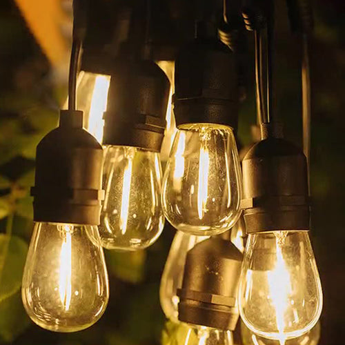 BowLift | Modern Art Deco Solar Waterproof Copper PVC 15-Bulb LED String Light Outdoor Light For Garden