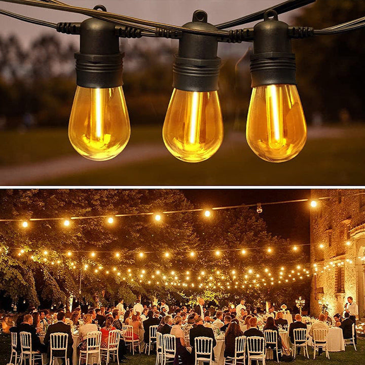BowLift | Modern Art Deco Solar Waterproof Copper PVC 15-Bulb LED String Light Outdoor Light For Garden