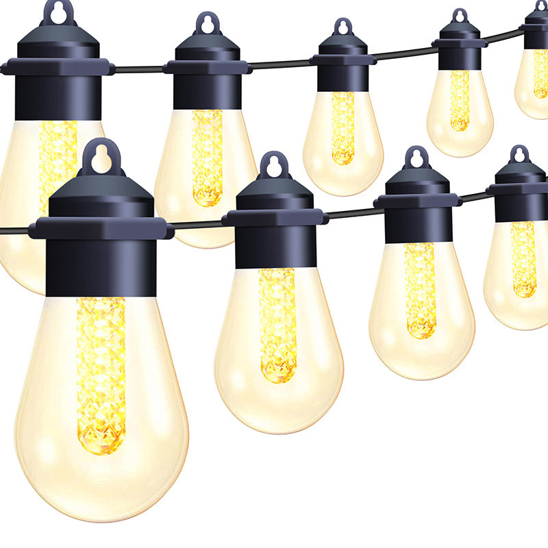BowLift | Modern Art Deco Solar Waterproof Copper PVC 15-Bulb LED String Light Outdoor Light For Garden