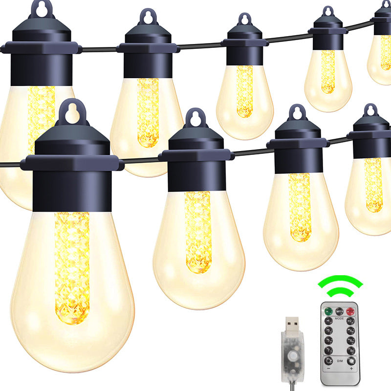 BowLift | Modern Art Deco Solar Waterproof Copper PVC 15-Bulb LED String Light Outdoor Light For Garden