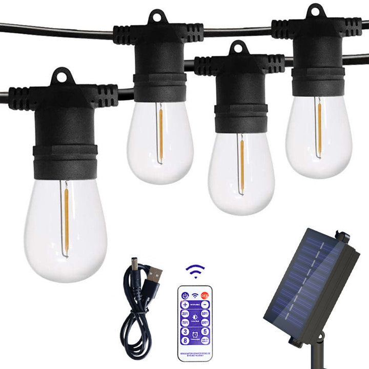 BowLift | Modern Art Deco Solar Waterproof Copper PVC 15-Bulb LED String Light Outdoor Light For Garden