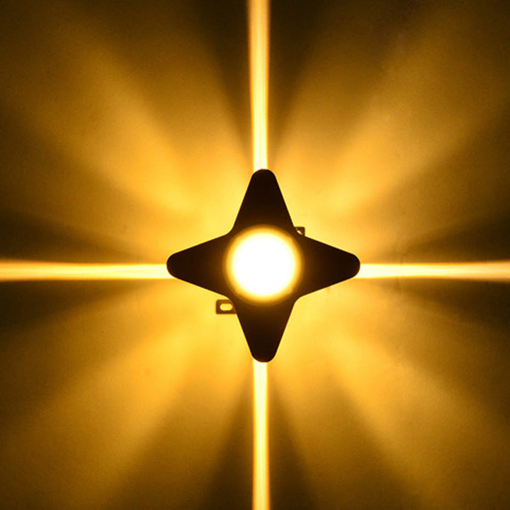 Contemporary Creative Waterproof Aluminum Acrylic PC Cross Star LED Wall Sconce Lamp For Outdoor Patio | Bowlift