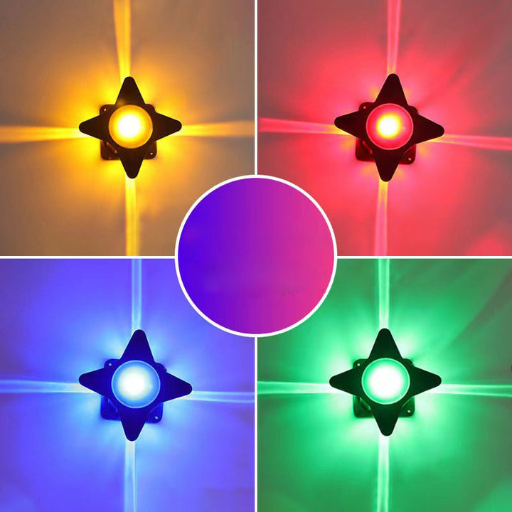 Contemporary Creative Waterproof Aluminum Acrylic PC Cross Star LED Wall Sconce Lamp For Outdoor Patio | Bowlift