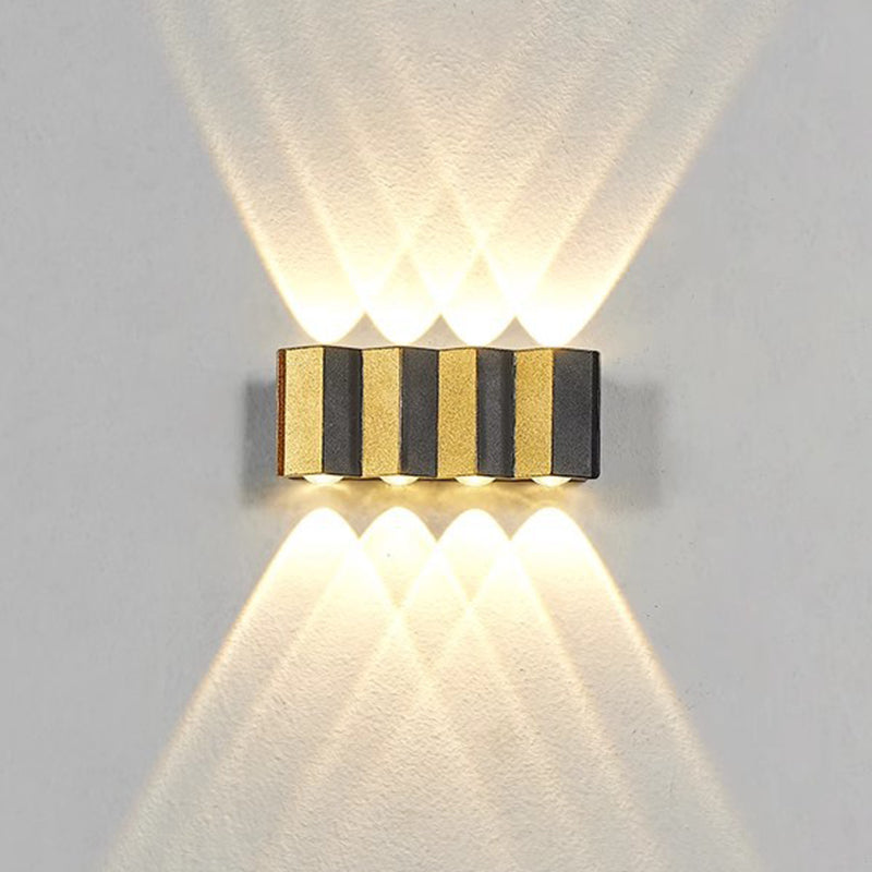 Modern Simplicity Waterproof Aluminum Rectangular Bent Up And Down LED Wall Sconce Lamp For Outdoor Patio | Bowlift